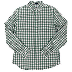 Men's J. CREW Green‎ Gingham Flex Washed Slim Fit Dress Shirt- Size M
